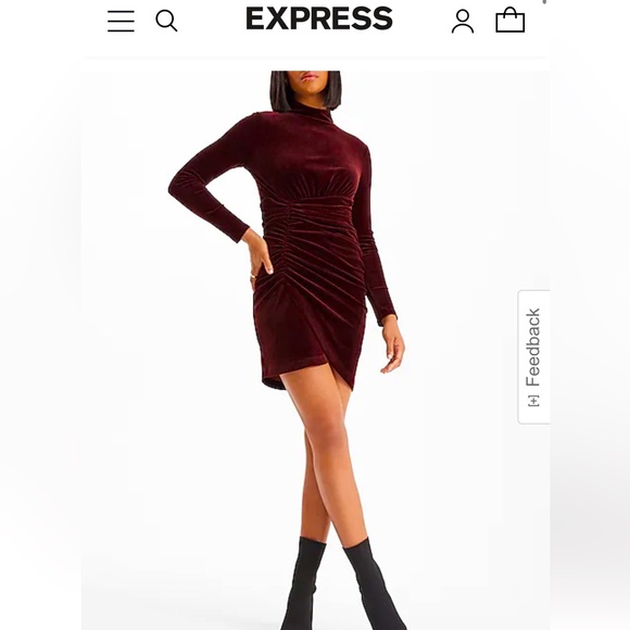Express velvet bodycon mini dress - Picture 2 of 4